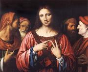LUINI, Bernardino Christ among the Doctors oil